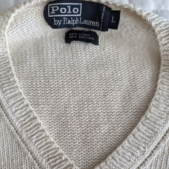 Polo Ralph Lauren men's linen cotton blend summer sweater size large - Picture 3 of 6